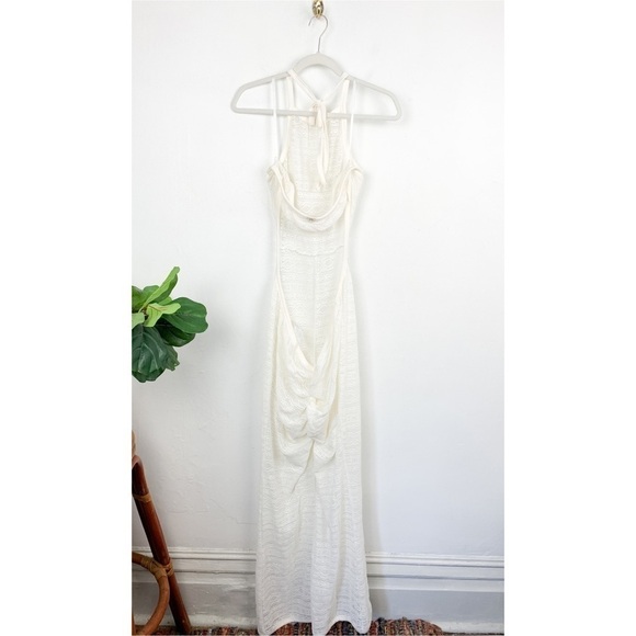 Yitty Ivory Knit Slip Flare Leg Jumpsuit Size L - Picture 3 of 8